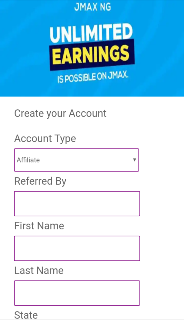 How to register on Jmax.com.ng 